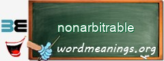 WordMeaning blackboard for nonarbitrable